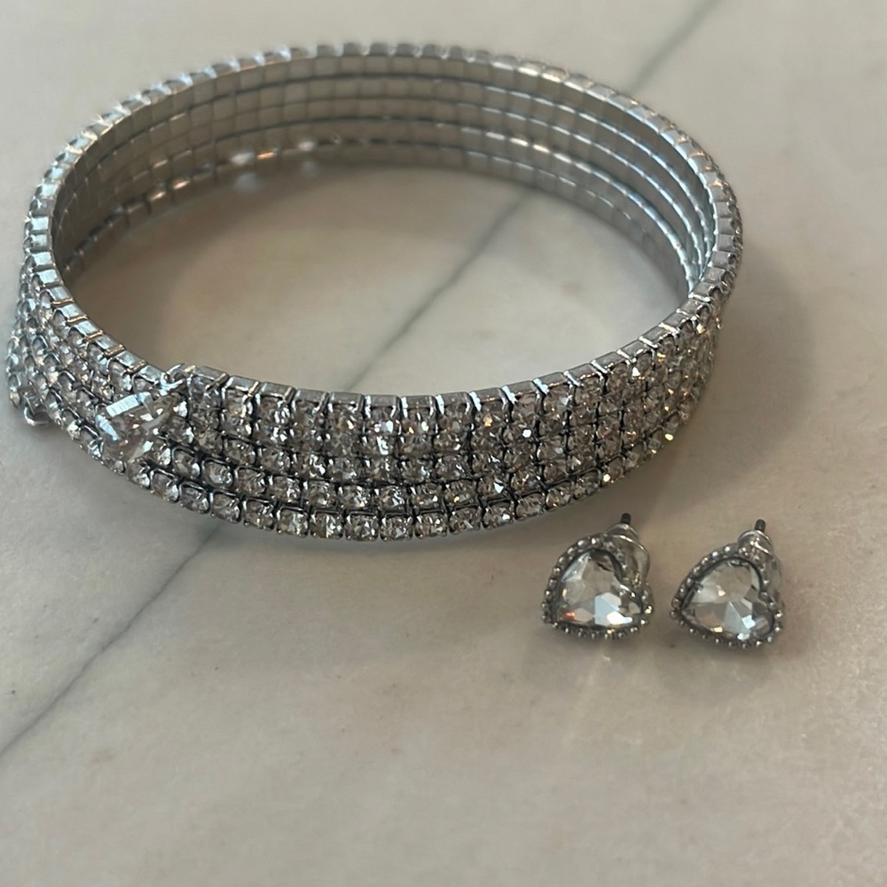 INC crystal coil bracelet